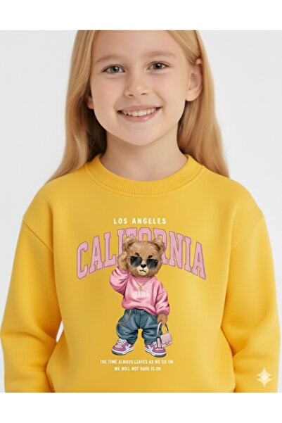 LİTTLE TORTOİSE Girl's Printed Tracksuit Set / Sweatshirt Set