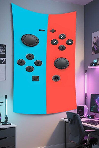 RUGRUMBA غطاء جداري عمودي للاعبين - تصميم مخصص للألعاب، قماش عالي الجودة، سجا...