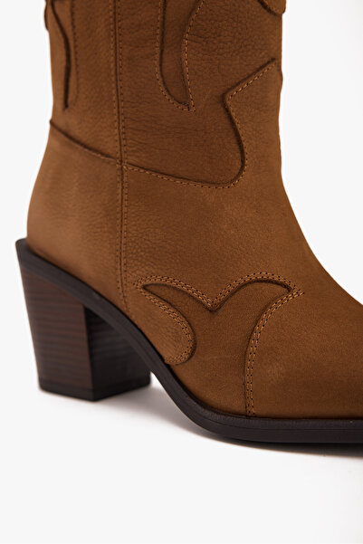 West To West Kadın Western Bot – Hakiki Süet Deri Kovboy Topuklu Bot