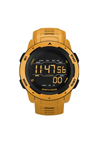 North Edge Mars Smartwatch Pedometru Galben cu Alarmă Monitorizare Activitate Fizică