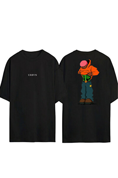 urbvn Μπλουζάκι Urban Boy με στάμπα σε μαύρο χρώμα και oversized γραμμή