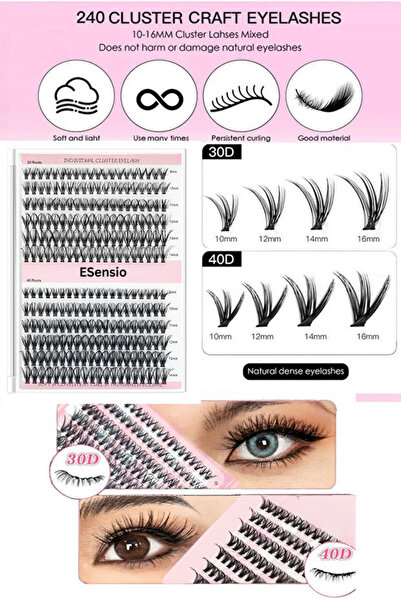 ESensio Lash Studio - Individual False Eyelashes lash 240Q Glue Tweezers Brush Included