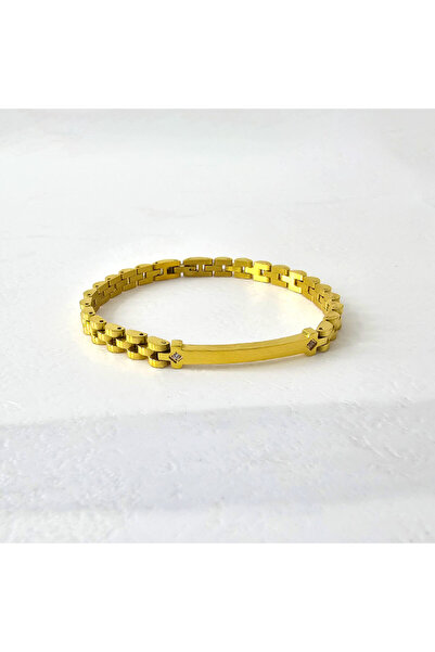 velve ZENN steel bracelet, unisex, with semi-precious stones, packed in an elegant box, Gold