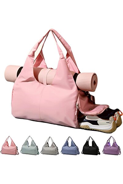 genernic HiGropcore Women's Gym Yoga Duffle Bag with Mat Carrier and Shoe Compartment (Pink)