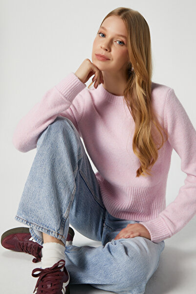 Ritnice Women's Luviya Wool Soft Pink Knitwear Sweater Ws07299