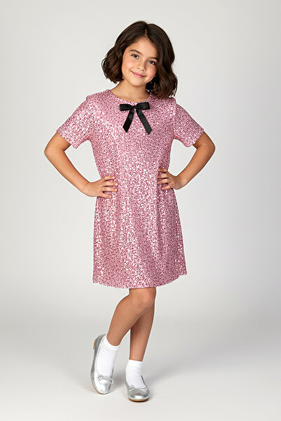 Dmb فستان بناتي مزين بالترتر اللامع