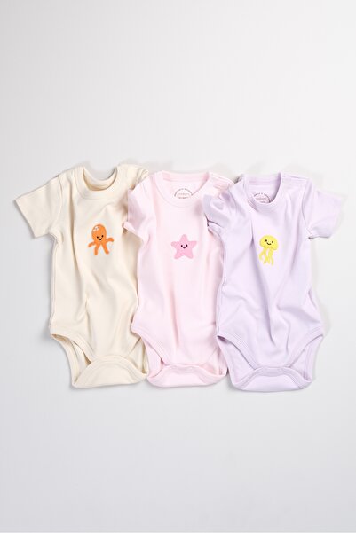 Bondberro Set of 3 100% Cotton Applique Embroidered Baby and Children's Bodysuits & Bodysuits