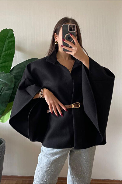 Nazline Women's Oversized Belted Cashmere Poncho