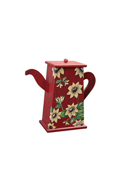 Decoratiuni Vintage Casa Retro Teapot box, for tea, coffee, made of wood, hand-painted, height 30 cm
