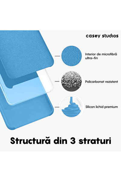 Casey Studios Husă moale din silicon pentru Huawei P30 Lite/P30 Lite New Edition, microfibră, de protecție, subțire, albastru cadet