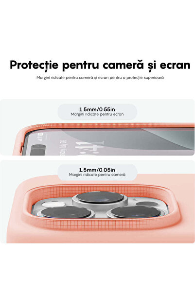 Casey Studios Husa Silicon iPhone 16 Pro Max, cu Microfibra, Slim, de Protectie, Margini Ridicate, Pink Sand