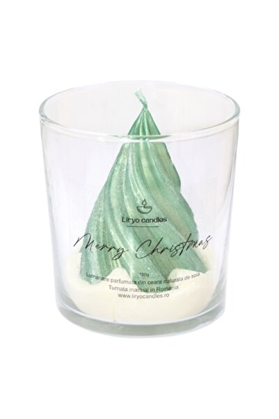 Liryo Candles Christmas scented candle, made of 100% natural soy wax, 100g, green - Christmas Spice fragrance