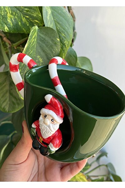 visera Christmas-Themed Santa Claus Figurine Gift Mug + Spoon Gift in the Shape of Candy