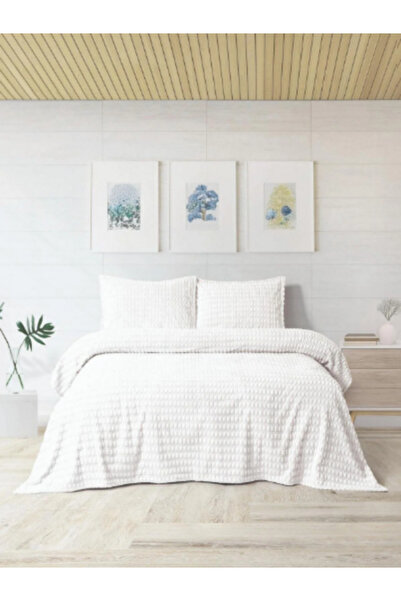 Merinos Modern Twist 3 Piece Double Blanket Set Boxed 220X240 Bone