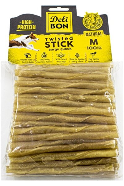 Delibon Burgu Kemik Köpek Ödül Maması Eko Kalın 100 Adet Natural