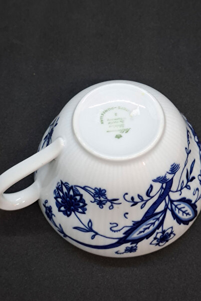 Seltmann- Weiden Bavaria Blue Onion Patterned Horizontal Form Single Tea Cup 130 ml