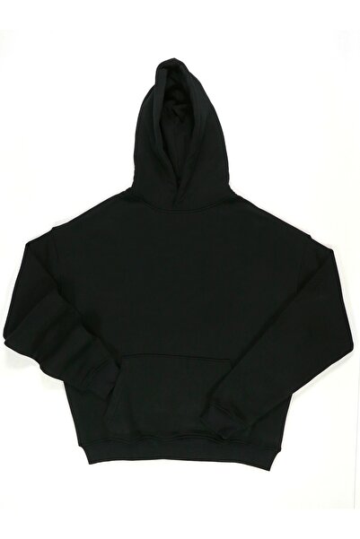 Hoodie Baskısız %100 Pamuk Sweatshirt
