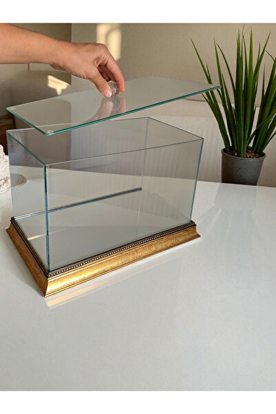 AYZ HOME 35x20x20cm Γυάλινη χρυσή βάση Κουτί προσφοράς για αρραβώνα / Κουτί προβολής προϊόντων