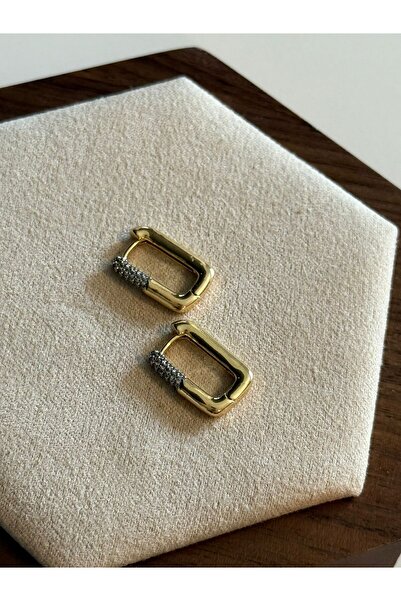 STOLIA Zirkon Taş Detaylı Mini Çelik Halka Küpe