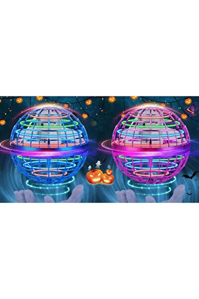 Generic Pair of Flying Meteor Balls (Hand-Controlled Boomerang LED Drone Toy) - Blue