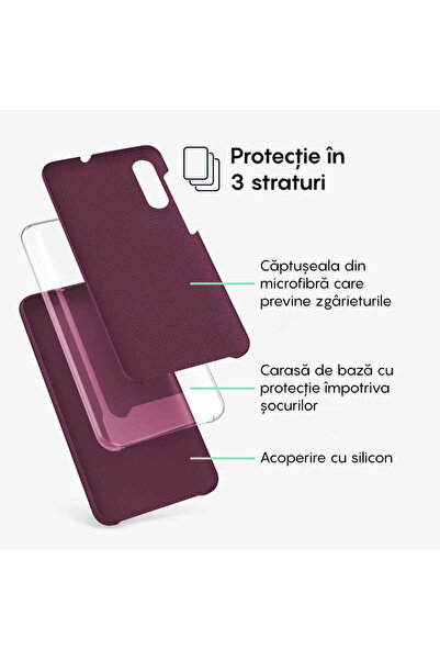 Casey Studios Samsung Galaxy A50 Soft Silicone Case, Microfiber Inside, Protection, Slim, Burgundy