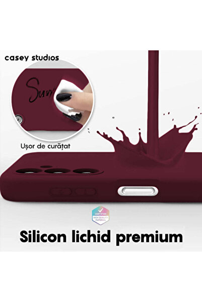 Casey Studios Samsung Galaxy A34 Soft Silicone Case, Microfiber Inside, Protection, Slim, Burgundy