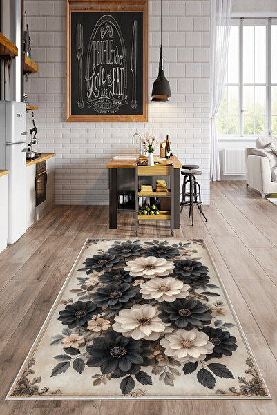 Thalia Home Kaymaz Taban Yıkanabilir Kalın Dokulu Halı & Yolluk & Mutfak Halısı