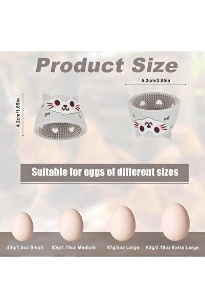 rattam Set of 2 Egg Cleaning Brushes, Silicone, Reusable, 5.2 x 4.2 cm