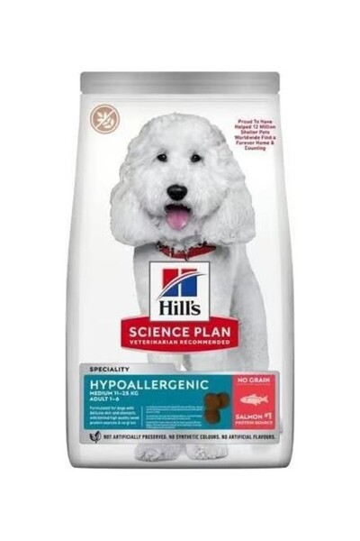 Hill's Hypo-Allergenic Somonlu Orta Irk Yetişkin Köpek Maması 2.5 kg