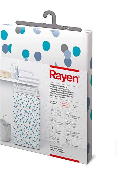 Rayen Top-Loading Washing Machine Cover with Zipper, Size M — Waterproof, 84×45×65 cm, PVA, Whit