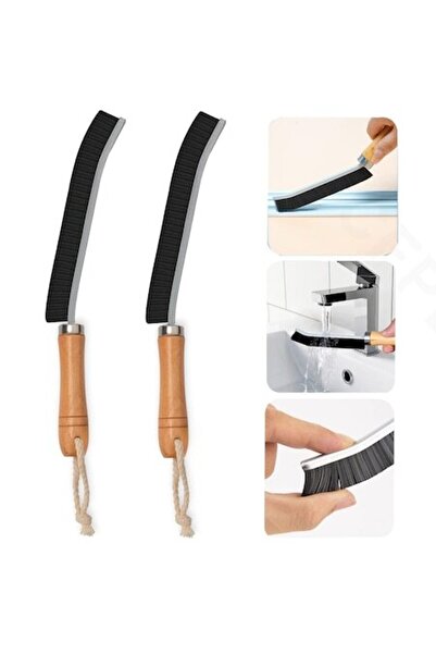 rattam Grout cleaning brushes, set of 2, wooden handle, nylon, for narrow spaces and corners