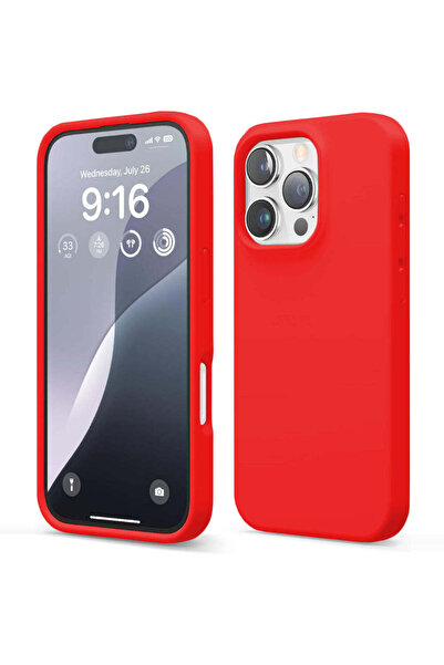 Casey Studios Soft Silicone Case iPhone 16 Pro, Microfiber Inside, Protective, Slim, Red