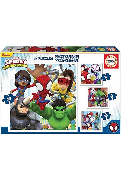 EDUCA Spidey and His Amazing Friends Puzzle Set - 4 Puzzles