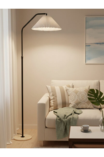 BEC49 Tall floor lamp with folded shade - Classic Modern Lighting