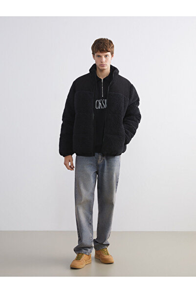 LC Waikiki Mock Neck Men's Plush Puffer Coat