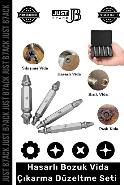 Fantazer #HasarlıVidaDüzeltici 4 Farklı Başlıklı Paslanmaz Çelik Bozuk Çıkarı...