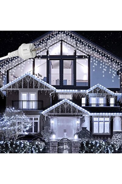 EDAR Cortină luminoasă de Crăciun tip franjuri, 50 m, 1000 LED-uri, alb rece,...