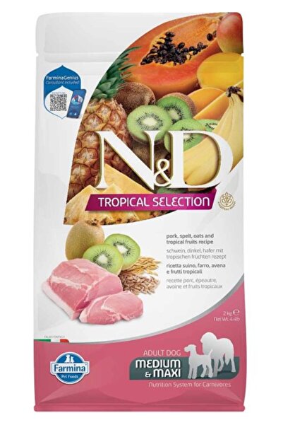 N&D Nd Tropical Selection Düşük Tahıllı Domuz Etli ve Tropikal Meyveli Orta v...