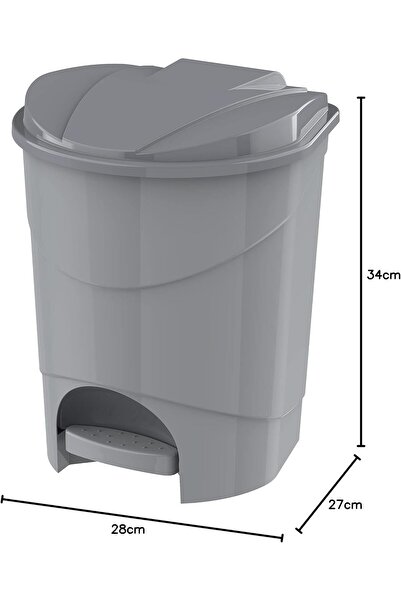 Cosmoplast 10L Plastic Pedal Bin, Pearl Gray