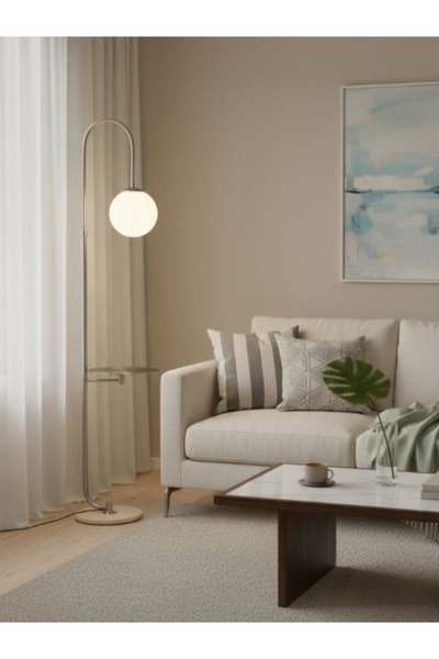 BEC49 Modern floor lamp with built-in side table