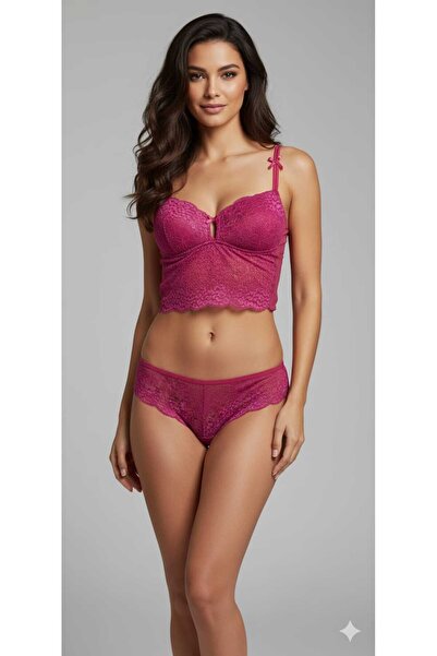 Baljina Dantelli Desteksiz Bralet Takım