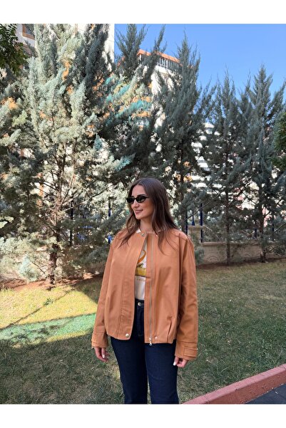 Butik Duygu Şakiroğlu Hardal Rengi Bomber Ceket