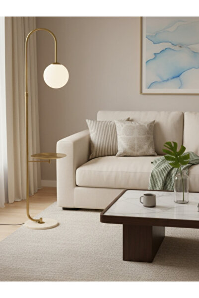 BEC49 Modern floor lamp with built-in side table