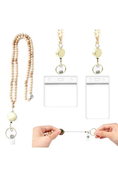 RIT Dye Retractable Wooden Neck Lanyard with 2 Card Holders - SEATOGEM