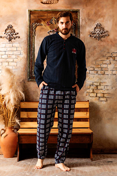 BAMBUTKİDS Men's Fleece Pajama Set – Winter Warm Comfortable Homewear Set