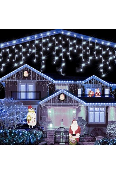 EDAR Șir luminos de Crăciun cu franjuri, 15 m, intermitent, interconectabil, ...