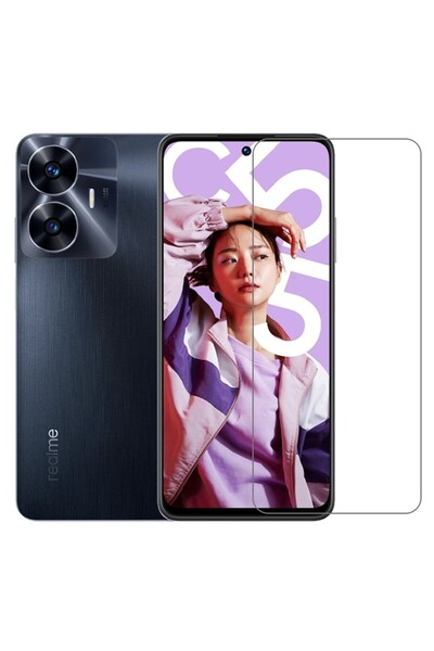 realme Tempered Glass Screen Protector for C55 (2.5D, HD, Transparent)