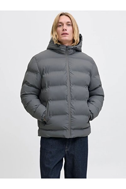 Jack & Jones Jack Jones Element Pu Puffer Gray Inflatable Men's Coat Jacket 12279239