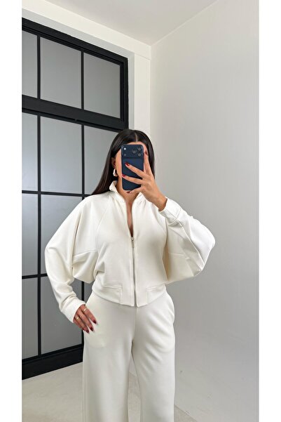 manana fashion Modal Fabric Zippered Cardigan Pants Tracksuit Set