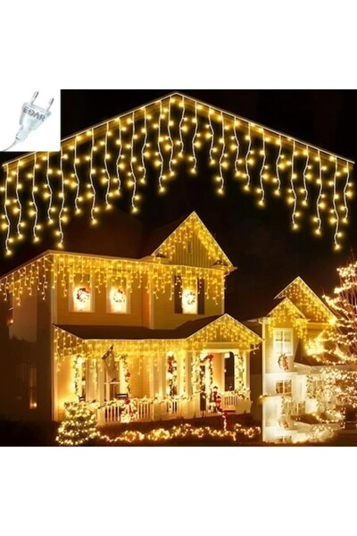 EDAR Luminițe de Crăciun Țurțurțuri/Fringe 20m, 430 LED-uri, Alb Cald, Sârmă ...